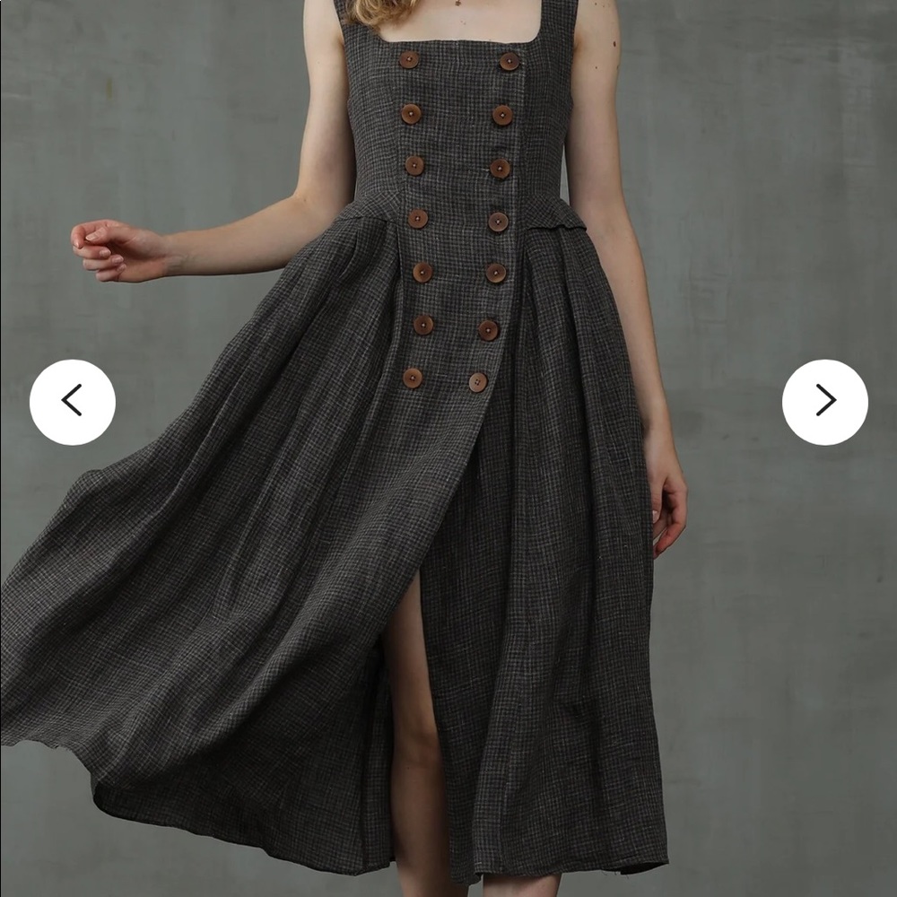 Linennaive double breasted linen dress